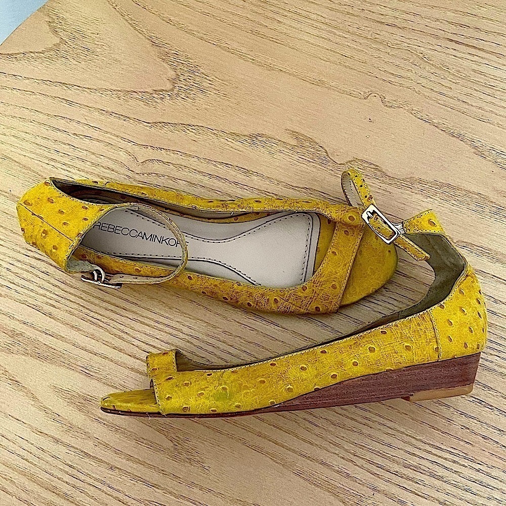 Rebecca Minkoff Leather Mary Jane Ankle Strap Sandals Wedge​​​​